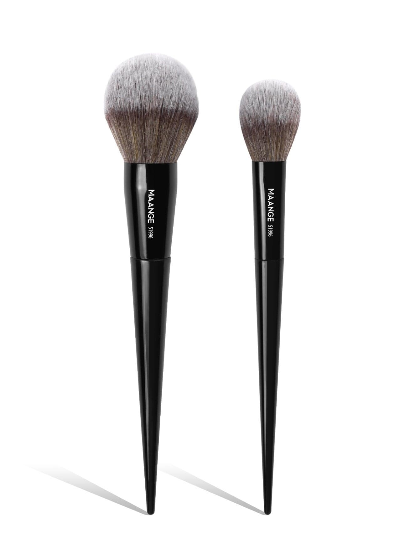 2Pcs Professional Makeup Brushes,Blush Brush,Powder Brush,Angled Blush Brush Ideal For Applying Colours On Cheeks, Soft Dense Bristles,Black