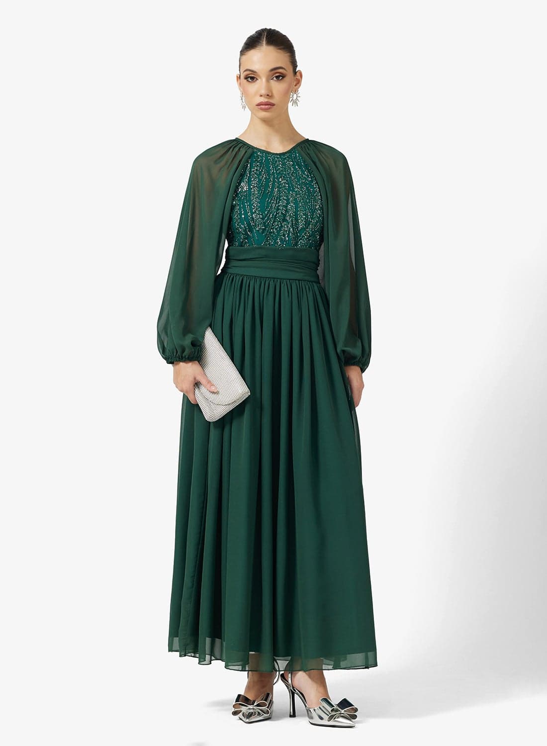 A-line Dress With Embellished Bodice