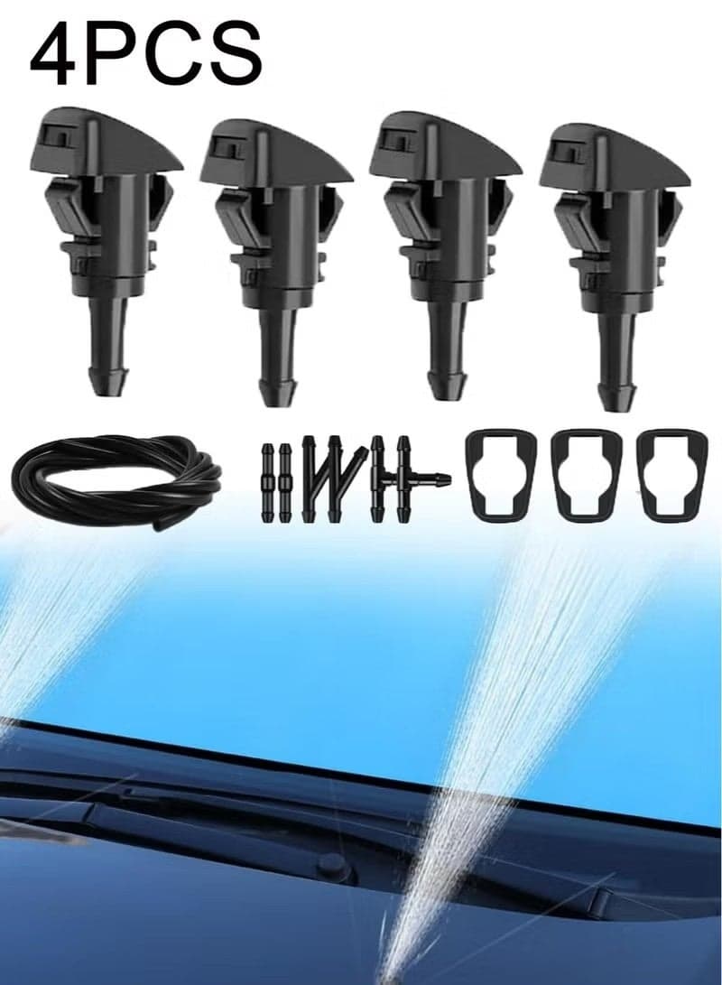 4 Pack Windshield Washer Hose Kit, 2 M Windshield Washer Hose With 6 PCS Hose Connectors, Washer Spray Jet Kit fit for Chrysler, Dodge, for OEM 4805742AB, 5116079AA