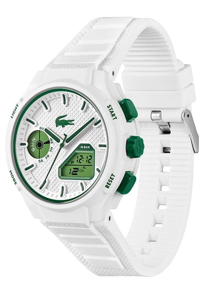 Round Analog-Digital Men'S Stainless Steel And White Tr90 Case Watch