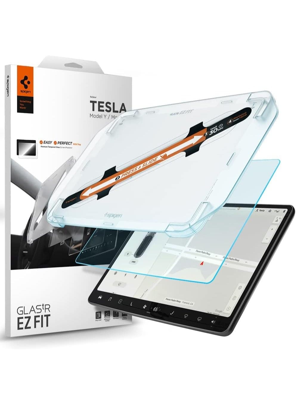 GLAStR EZ Fit for Tesla Model 3 (2026/2025/24) Highland and Model Y (2026/2025) Juniper Dashboard 15.4 inch Touch Screen Protector Tempered Glass - Crystal Clear