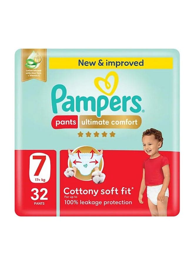 Ultimate Comfort Size 7 Pants Diapers 17+ Kg 32 Count