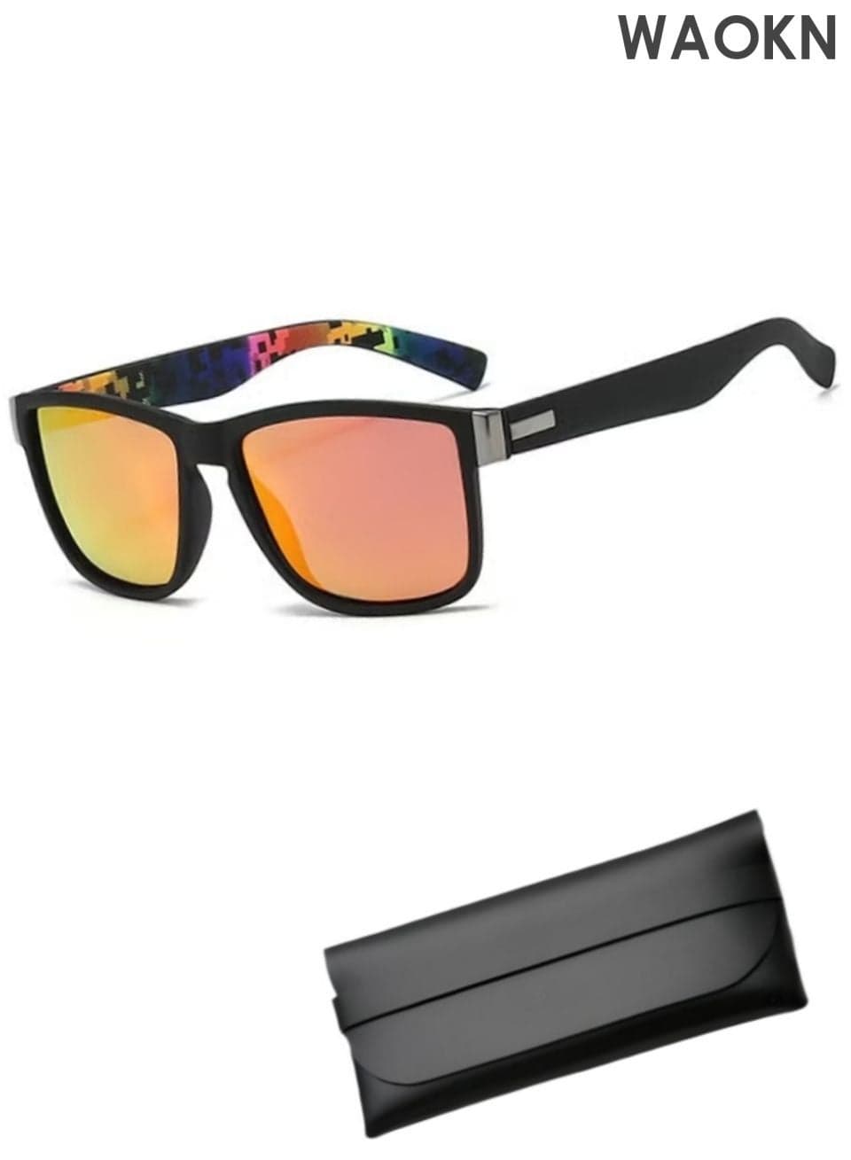 Retro design sunglasses,polarized sunglasses HD Polarized Lens 100% UV400 Protection Stylish Design for Men/Women,Sand black framed red lens design sunglasses,Plastic and metal frames,Suitable for fishing, outdoor sports, cycling, driving trips, etc.