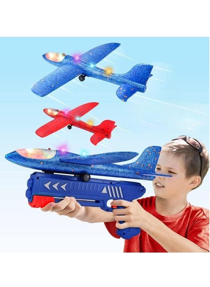 Airplane Toys For Boys Girls -Sport & Outdoor Toys For Boys 4 5 6 7 8 9 10 11 years Old/Aeroplane Toys For Boys, 2 Flight Modes LED Foam Glider Plane Toy, Flying Toy/Gift Toys For Boys