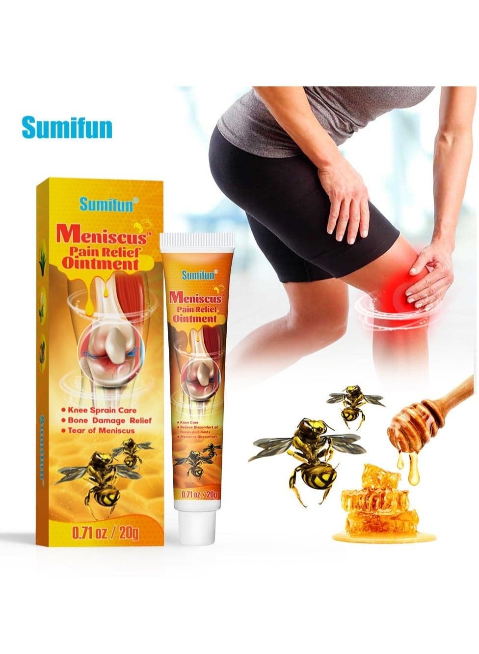 Meniscus Pain Relief Ointment - Relieve pain in neck shoulders back hips joints muscles knees and feet