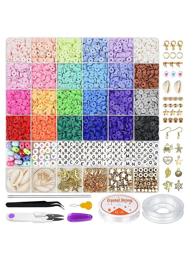6000 Pcs Clay Beads for Bracelet Making Kits