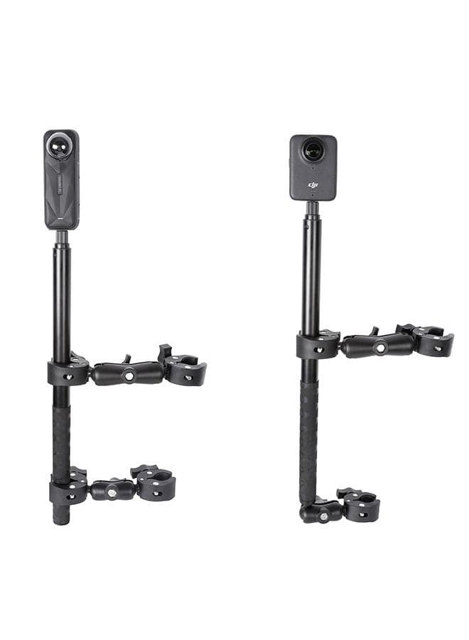 Motorcycle Mount kit for Insta360 One X4 X3 X2 RS- Double Clamps Handlebar Holder with 155cm Selfie Stick for Motorcycle and Bicycle Riding Records