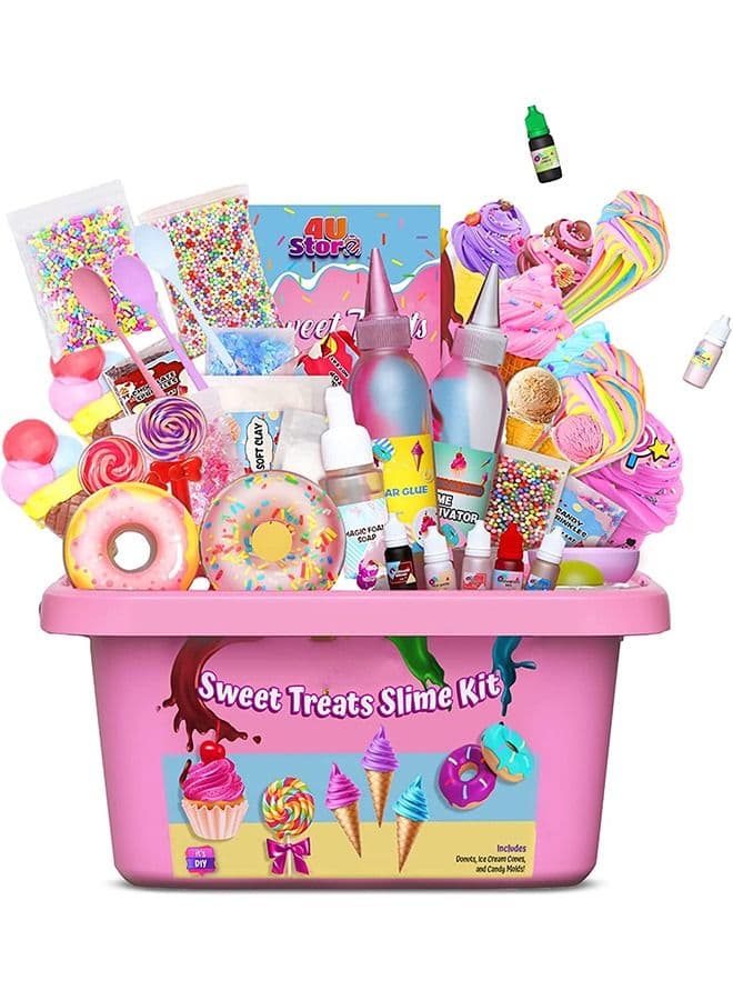 DIY Slime Kit for Kids-Non-Sticky,Soft & Scented to Make Cloud Slime, Foam Slime, Butter Slime, Ice Cream Slime & Candy Slime with Charms – Stress Relief Party Favors & Great Gift Idea