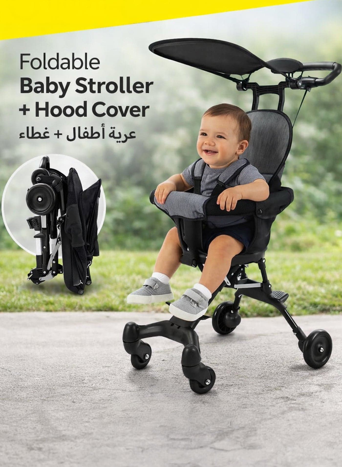 Lightweight Compact Baby Airport Travel Stroller with Adjustable Handles and Backrest One Hand Foldable Easy Overhead Airplane Or Car Trunk Storage Shopping Walking Pocket Stroller Cart For Toddler