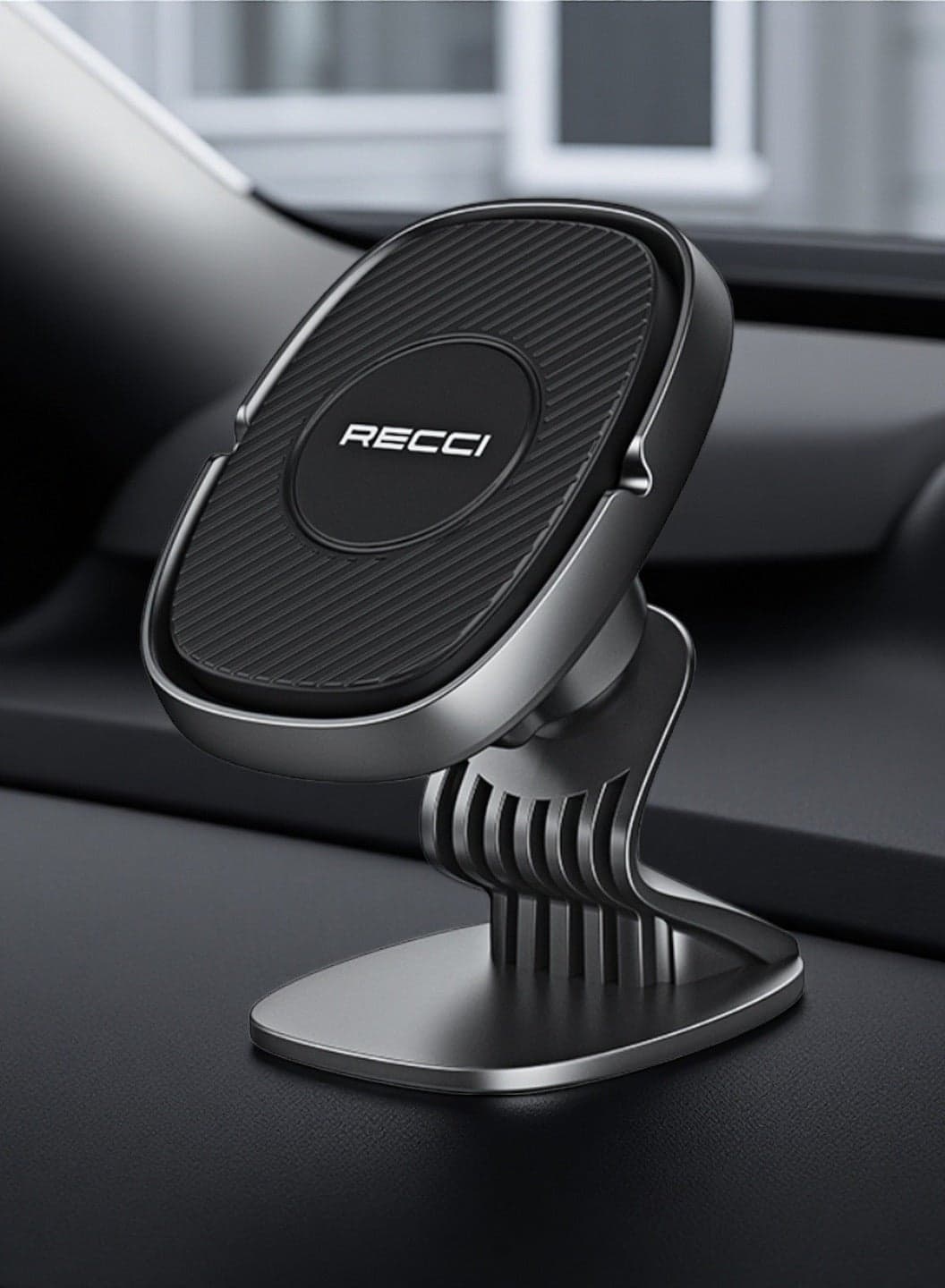 Magnetic Car Phone Holder for Dashboard 360 Rotateble Strong Magnetic Phone Holder in Car Fits iPhones Androids for Anti-Slip and Stable Black