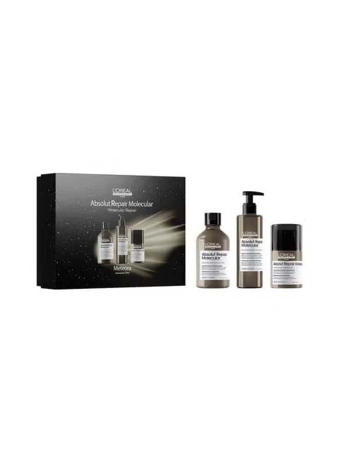 Absolut Repair Molecular End of Year Trio Set 2025 - Shampoo + Rinse-Off Serum + Mini Leave-In Mask 300+250+50ml