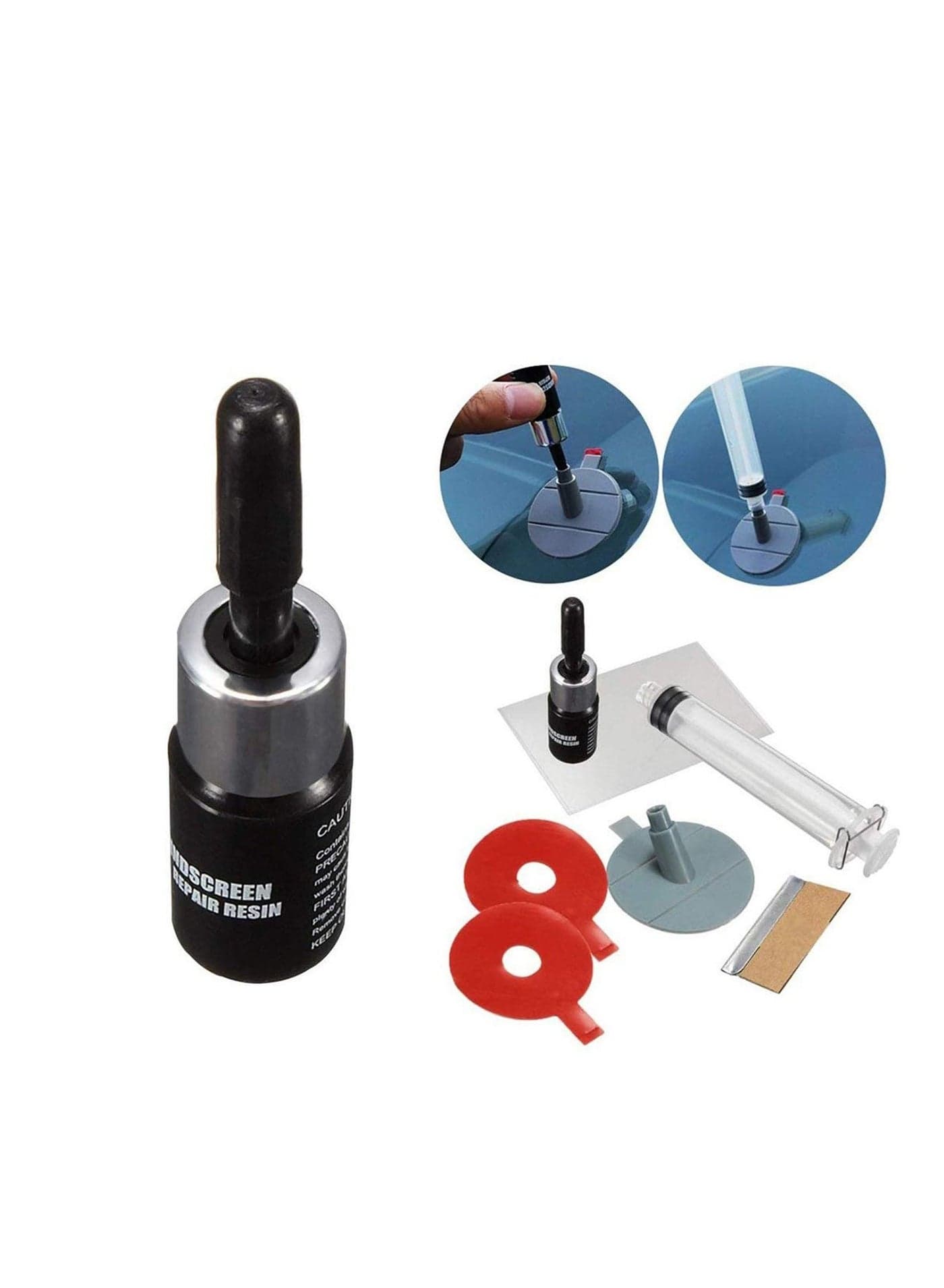 Fast Repair DIY Car Windshield Repair Kit, Windshield Repair Kit, to Fix Auto Glass Windshield Crack Chip Scratch, for Bulls Eyes Star Half Moon Long Crack Combination Repairment