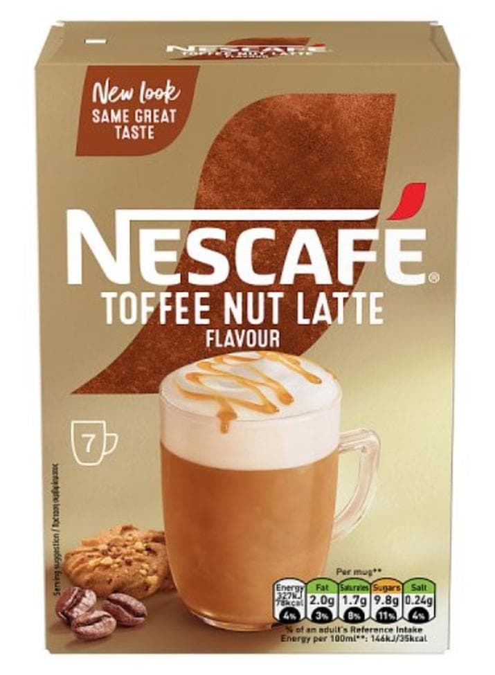 Toffee Nut Latte Flavour Instant Coffee Sachet 130.2grams Pack of 7