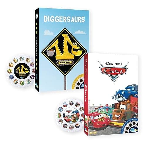 Moonlite Storytime Storybook Reels 2 Story Set Cars and Diggersaurs Digital Stories for Projector Toddler Early Learning Gifts for Kids Ages 1 Year and Up Projector Sold Separately