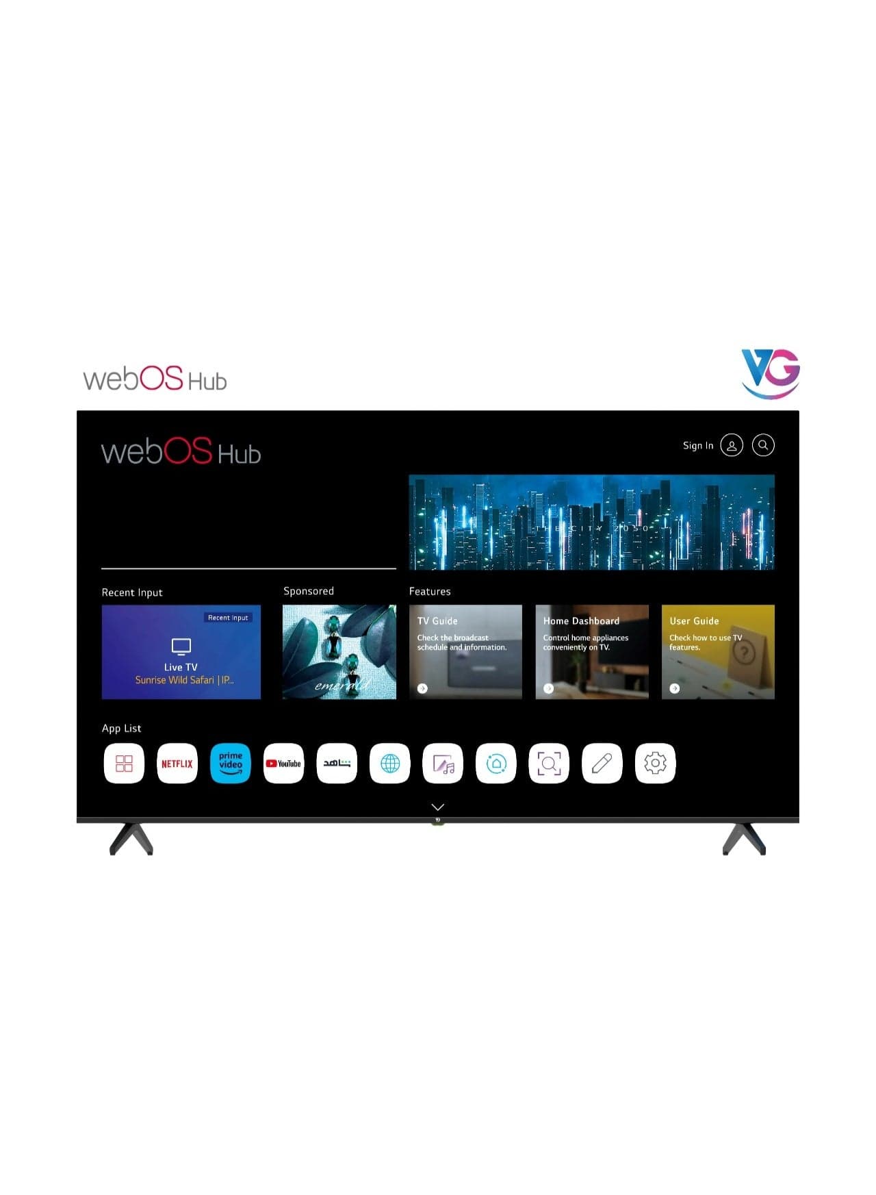 65 Inch Edgeless 4K UHD Smart LED TV | WebOS Hub, Magic Remote, Dolby Audio, Bluetooth, Apple AirPlay, A+ Grade Panel, Free Wall Mount – (VGLED65WOU - 2025)