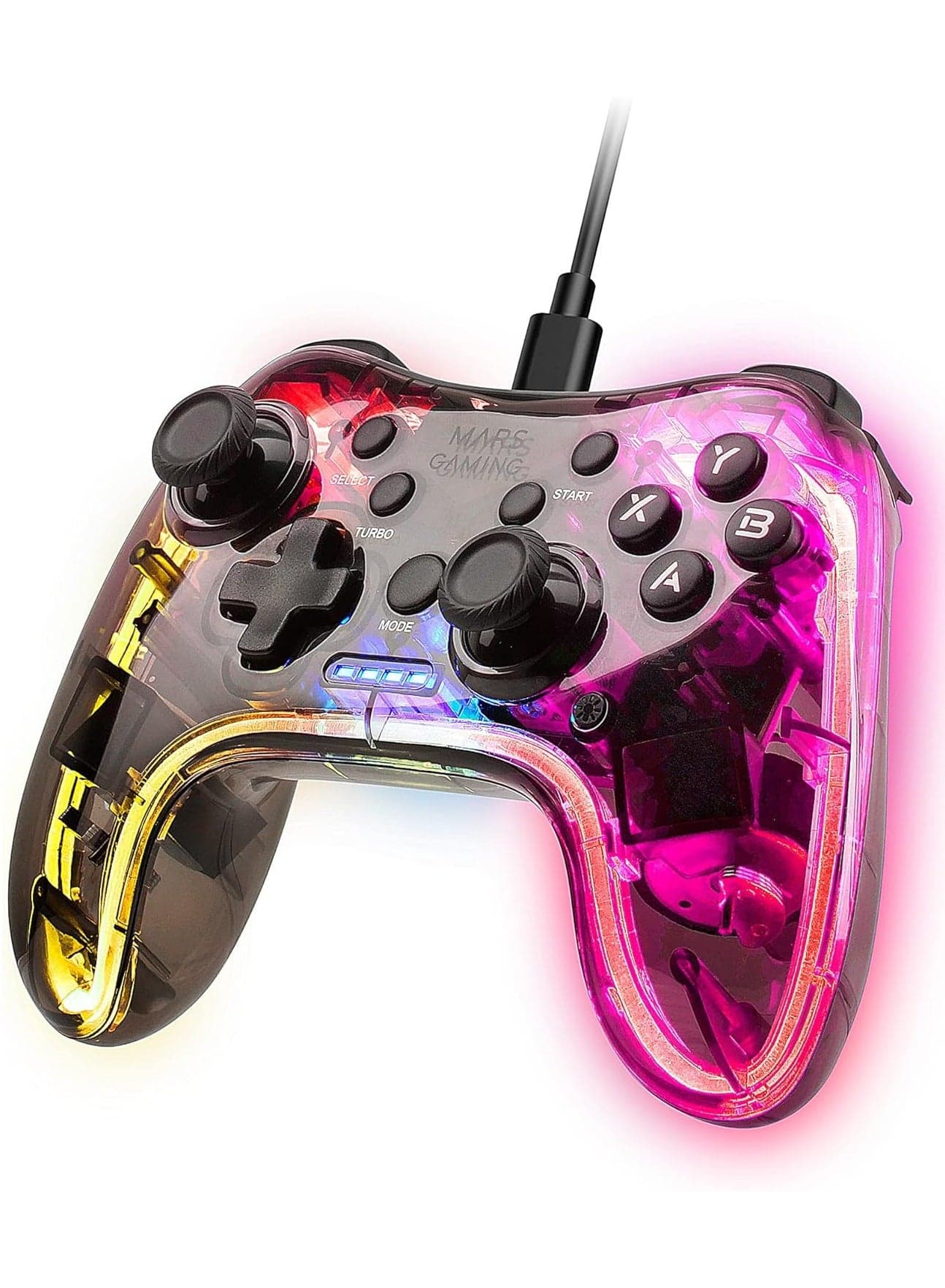 Professional Neon RGB Wireless Gamepad Dual Haptic Vibration Analogue Joysticks Controller For PC And PS3