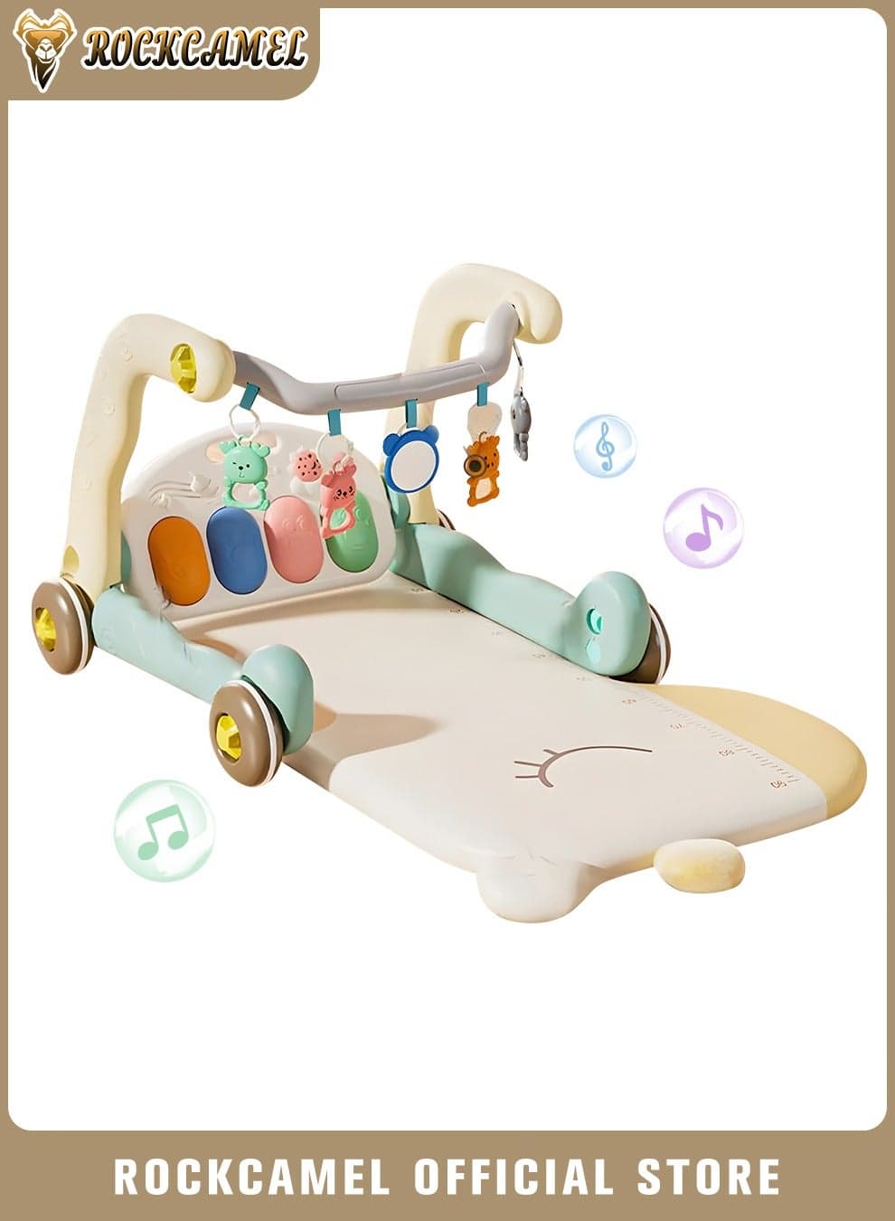 Baby Play Gym Mat, Kick and Play Piano Gym Mats with Music and Lights, Detachable Long Thick Tummy Time Mat, Musical Electronic Learning Toys, Activity Center for Babies and Toddlers