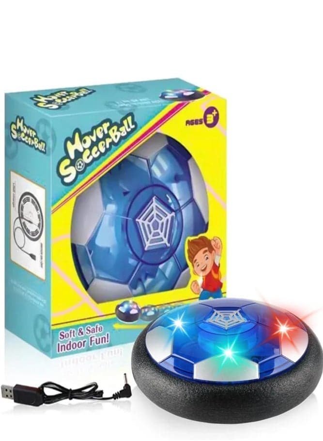 Rechargeable Hover Soccer Ball for Kids – LED Light Air Power Floating Football with Soft Foam Bumper