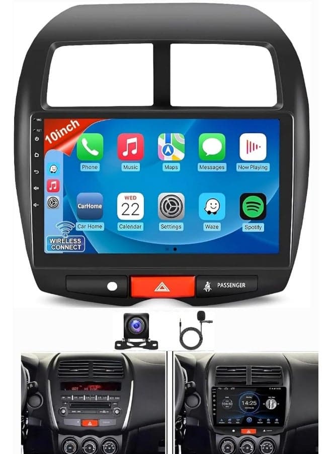 Android Car Stereo Screen For Mitsubishi ASX 2013-2015 Mitsubishi Outlander 2011-2017 With Apple Carplay Android Auto Wireless WiFi Bluetooth 4G Touchscreen AHD Camera Included (2+32GB Carplay)
