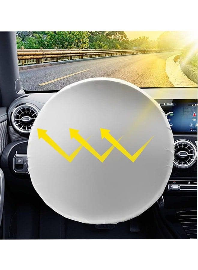 Car Steering Wheel Sun Shade Cover, Sun Block Anti-Heat Steering Wheel Protector Car Steering Wheel Sun Shade Cover, Sun Block Anti-Heat Steering Wheel Protector Universal 16.54 Inch Car Wheel Cover for Most Cars SUVs Trucks16.54 Inch Car Wheel Cover for Most Cars SUVs Trucks