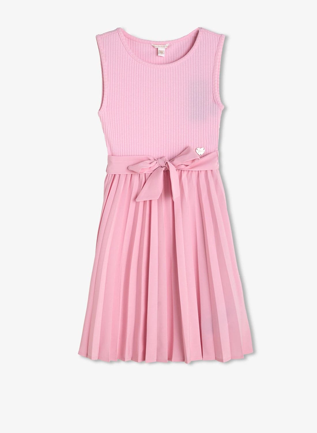 Youth Pleated Sleeveless Midi Dress With Belt