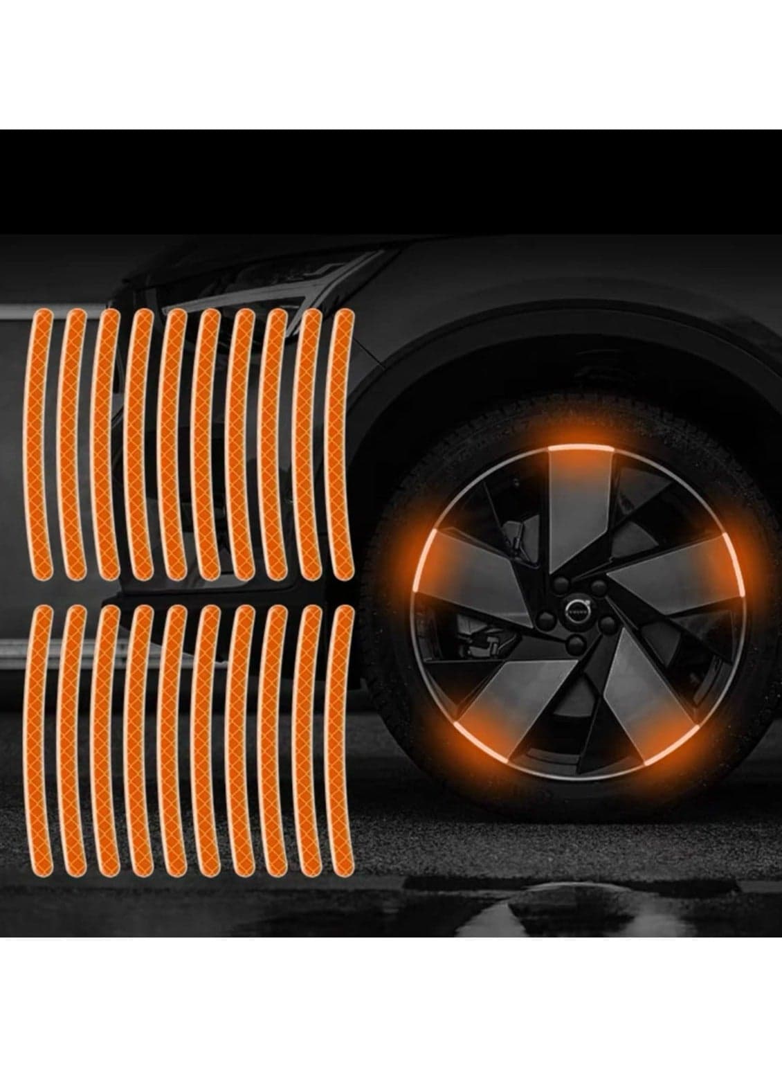 Reflective Wheel Rim Stickers, 20pcs Night Safety Warning Decals, Anti-Scratch Reflective Stickers for Cars and Motorcycles, Universal Decorative Stickers for Vehicles and Trucks