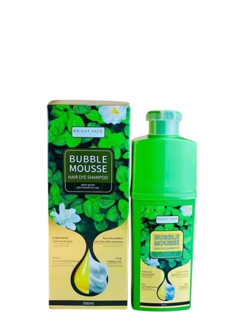 Bubble Mousse Hair Dye Black Shampoo Plant-based Formula 500ml