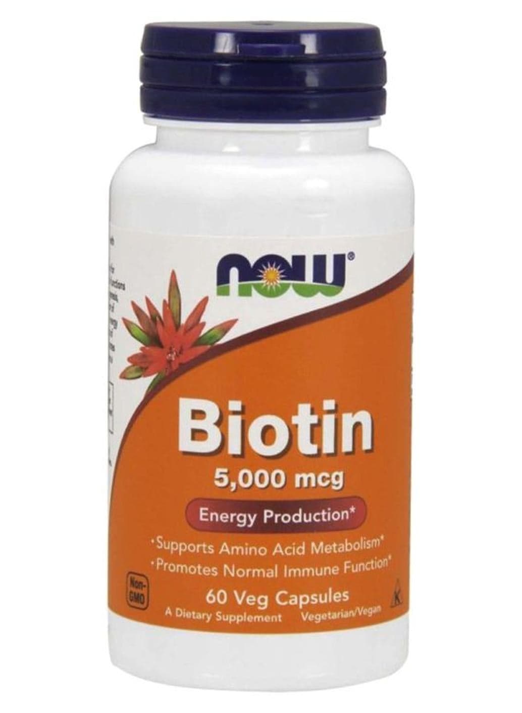 Biotin 5000 mcg Dietary Supplement - 60 Veg Capsules