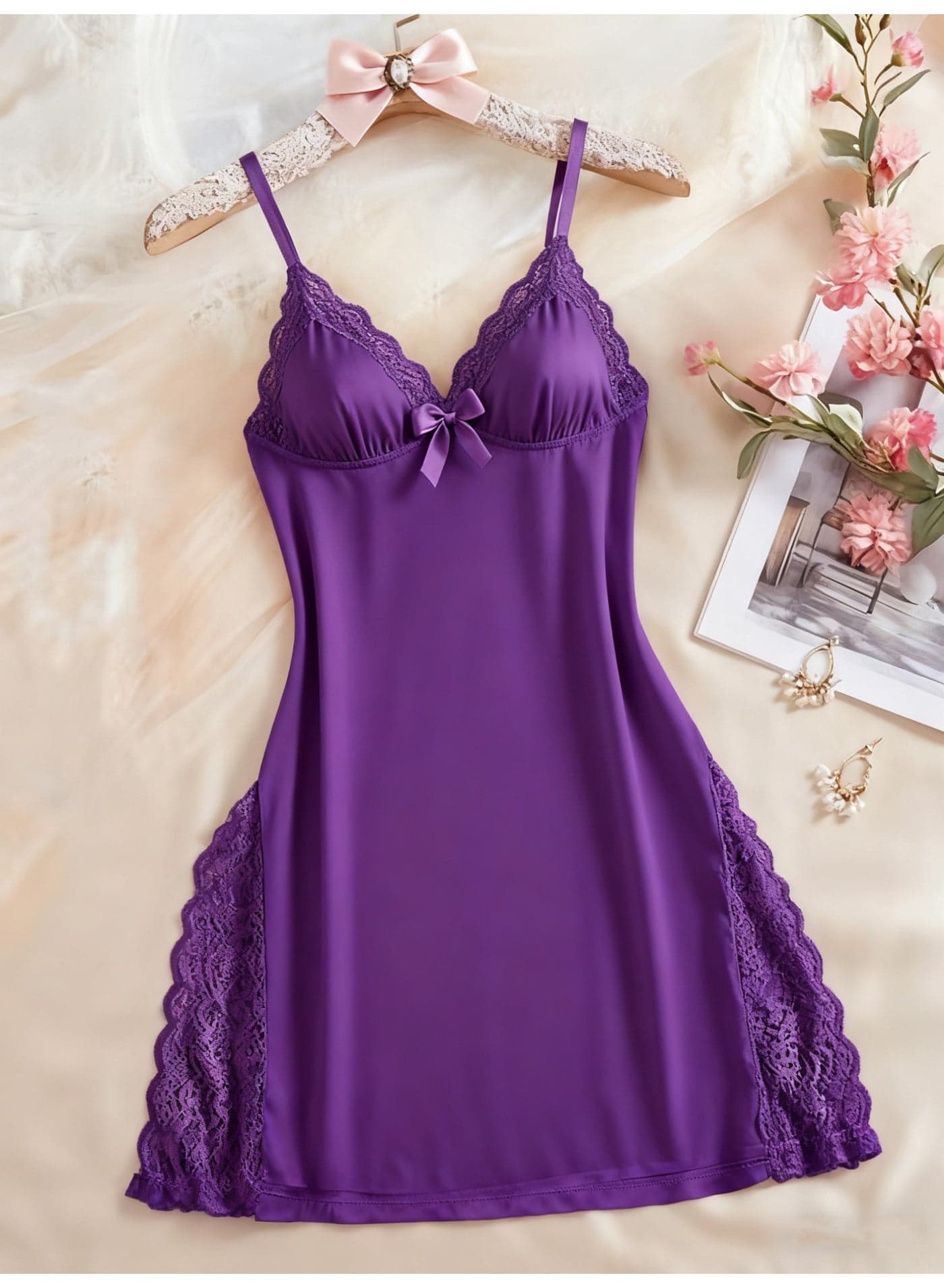 Modal pajamas spagan strap pajamas babydoll dress Sleepshirts