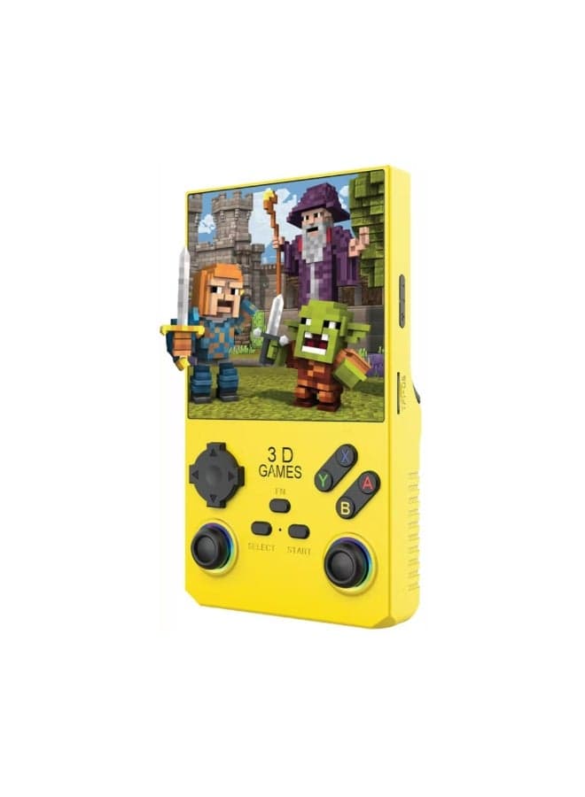 Gaming 4" Square Display Retro Handheld Game Console, 4000mAh Lithium Polymer Battery, 10 Hours Battery Life, 1GB RAM, Quad-Core Performance, Multi-System Support - Yellow