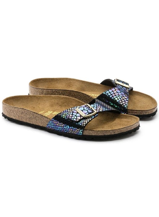 Madrid Shiny Snake Black Multi Birko-Flor Sandal