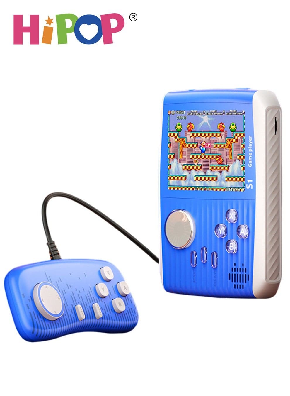 666 In 1 Handheld Game Console with one Gamepads,3-Inch HD Screen Retro Games,Handheld Game Console for Kids