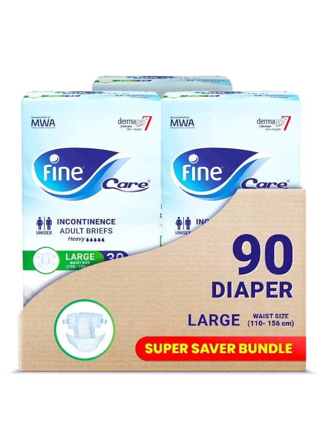 Care Adult Incontinence Diaper Briefs Large Size 110 156Cm 3X30 Diapers