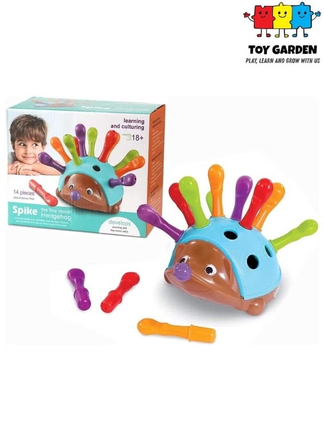 Sensory Fine Motor Hedgehog Toy with 12 Spikes – Learning Toy for Toddlers 1-3 Years, Montessori Educational Toy for Kids 18+ Months