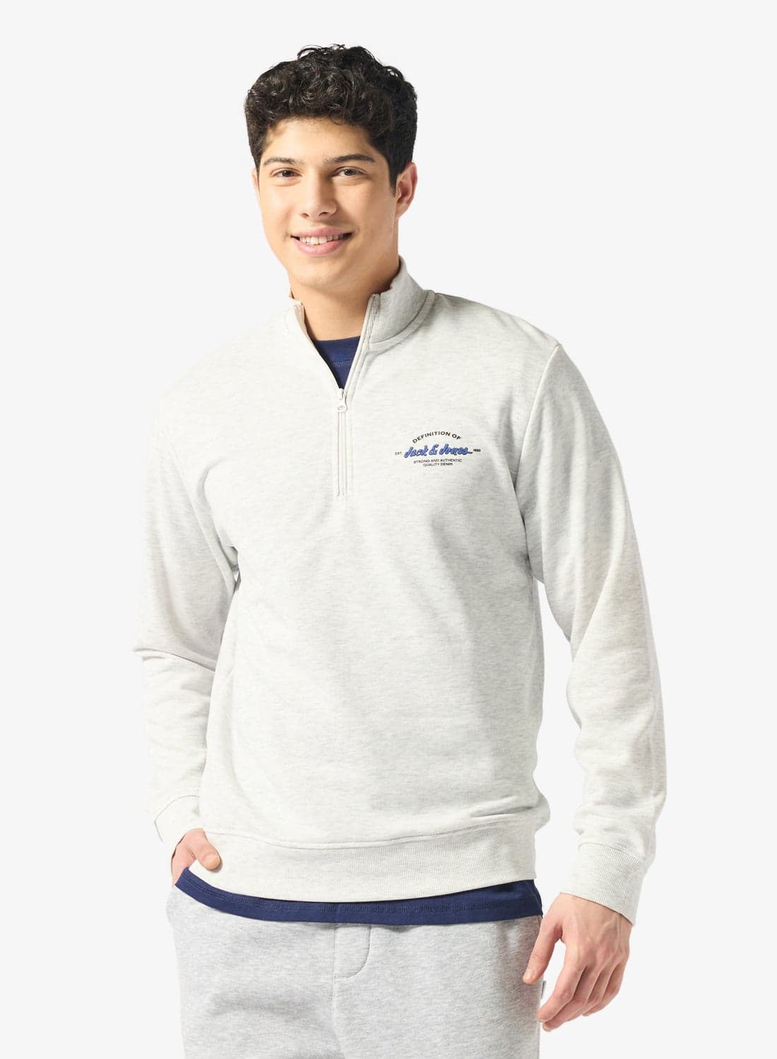 Logo half Zip High Neck Sweatshirt