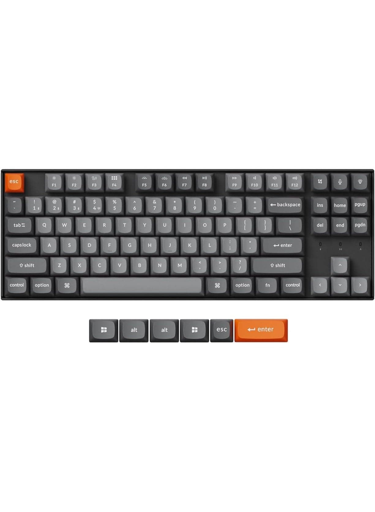 Keychron K8 Max QMK Wireless Mechanical Keyboard – 87-Key TKL (80%) ISO, Tri-Mode (2.4GHz/BT 5.1/Wired), Hot-Swappable Super Switches, RGB, Arabic-English PBT, 4000mAh Battery