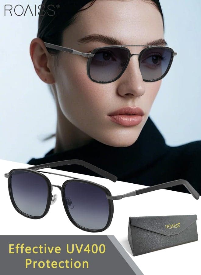 Polarised Square Sunglasses for Men Women, UV400 Protection Sun Glasses, Fashion Sun Shades for Shopping Party Travel with Glasses Case, 54mm