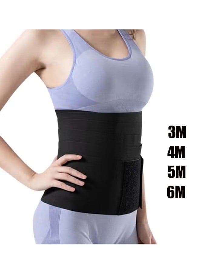 Women Slimming Tummy Wrap Belt, Adjustable Comfortable Back Braces for Lower Back Pain Relief (Black)
