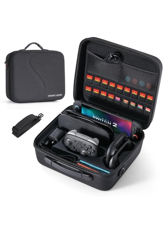Carrying Case for Nintendo Switch 2 (2025), Large All in One Hard Travel Case with Game Card Slots, Portable Protective Carry Bag for Switch 2 Accessories, Pro Controller and Other Accessories