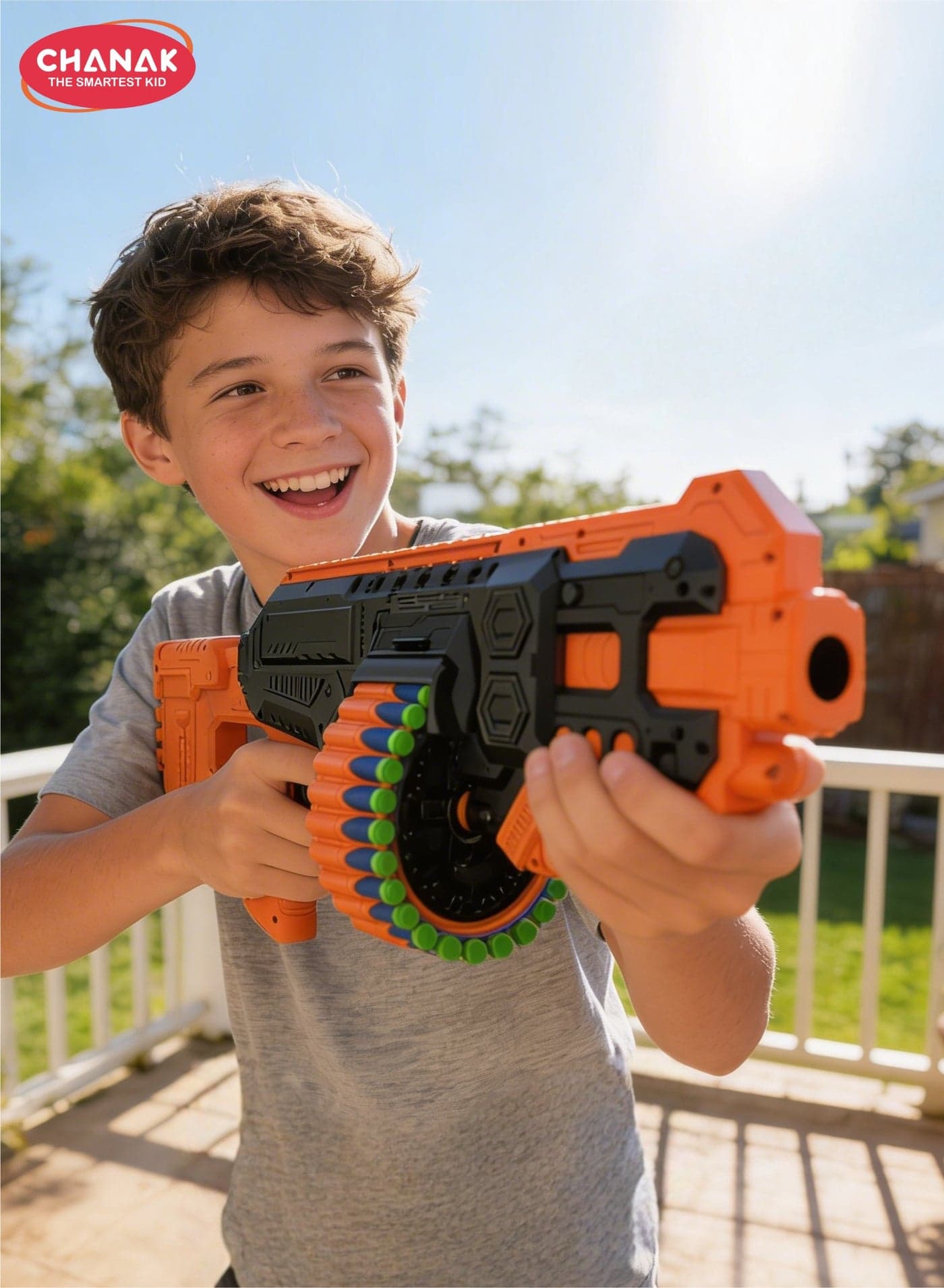 Street viper big blaster motorized dart gun toy including 30 soft foam bullet darts, 60-foot firing range, rechargeable electric battery design with high capacity magazine for boys girls, above 5+ age (color as per availability)