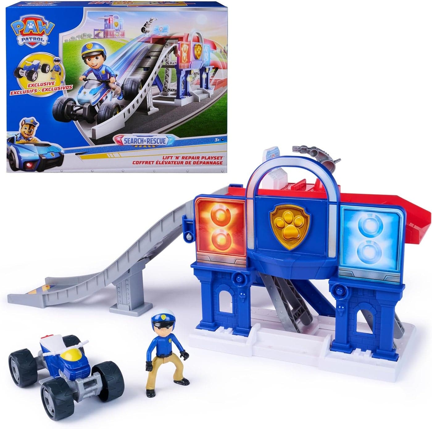 PAW Patrol Search & Rescue Lift 'N Repair Vehicle Playset (Blue/Red)