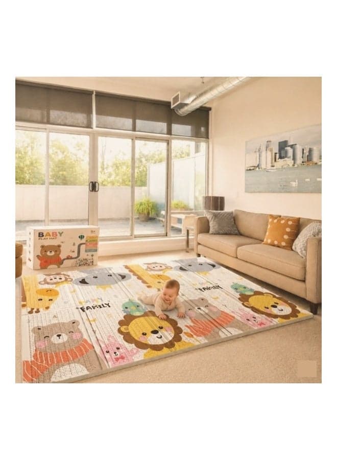 Baby playmat 200*180 cm Extra Large Baby Mat for Floor, Foldable Play XPE Foam Mat, Reversible Crawling Mat for Baby, Waterproof, Safe & Thick Playmats for Babies and Toddlers, Indoor & Outdoor Use