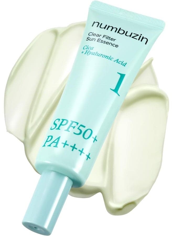 No.1 Sunscreen | Clear Filter Sun Essence | No White Cast, Hydrating, Moisturizing, Cools Down, Light Finish | 50ml