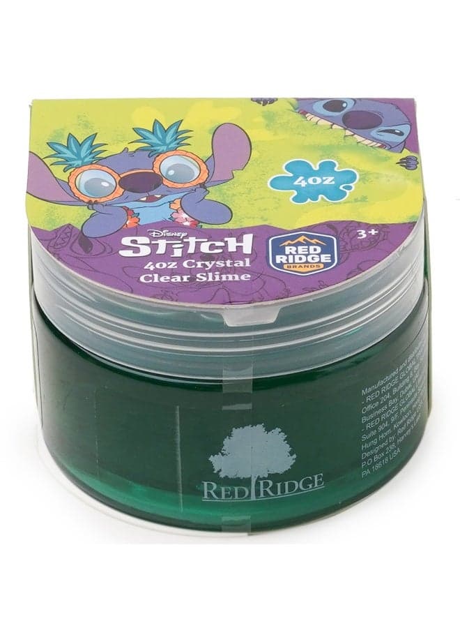 Stitch 4oz Crystal Clear Slime | Soft, Glossy & Stretchy | Non-Sticky Slime For Kids | Ideal For Gifting | Green | Age 3+