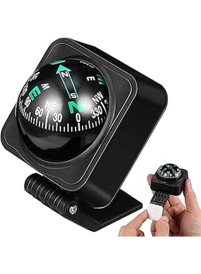 Adhesive Mount Car Dashboard Compass Ball for Outdoor Off Road Vehicles Marine Navigation