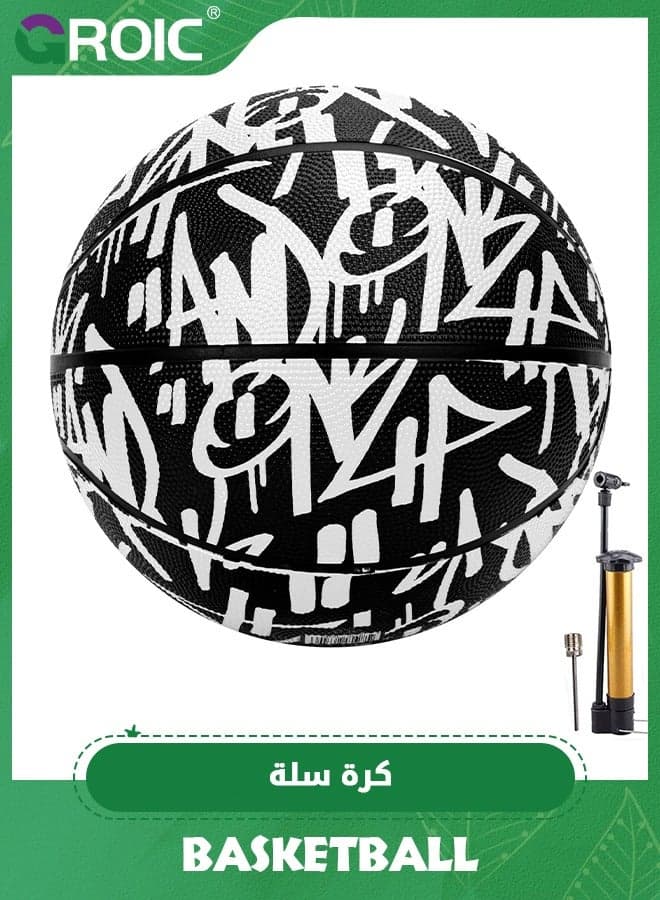 Size 7 (29.5 inches) Rubber Basketball, Official Regulation Size 7 for Indoor Outdoor Pool Play Games, Deep Channel Construction Streetball, Made for Adults & Youth, Official Basketball Size 7