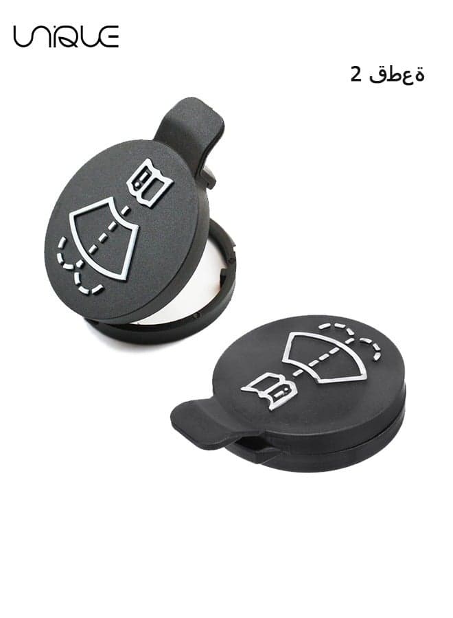 Windshield Wiper Washer Fluid Reservoir Tank Bottle Cap - Replacement for Chevrolet for Buick LaCrosse for Cadillac CTS - Pack of 2 Black (Exact Fit)
