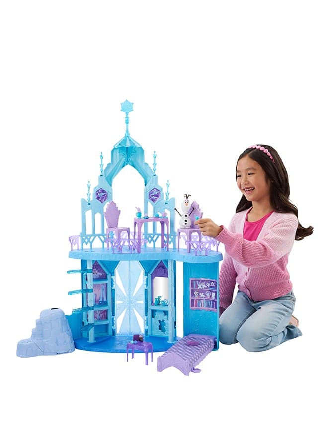 Frozen Elsa Ice Castle Playset With Olaf Figure, 5 Play Areas & 21 Accessories, 2.5+ Ft Tall Elsa’S Frozen Ice Palace, Inspired By Movies