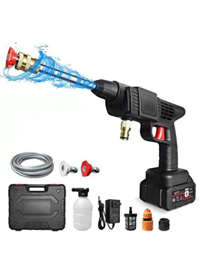 48V Cordless High Pressure Car Washer, 25000mAh 30Bar, Portable Jet Washing Machine for Cars, Gardens, and More, Nozzles and Water Gun Set Included, Efficient Outdoor Cleaning Solution