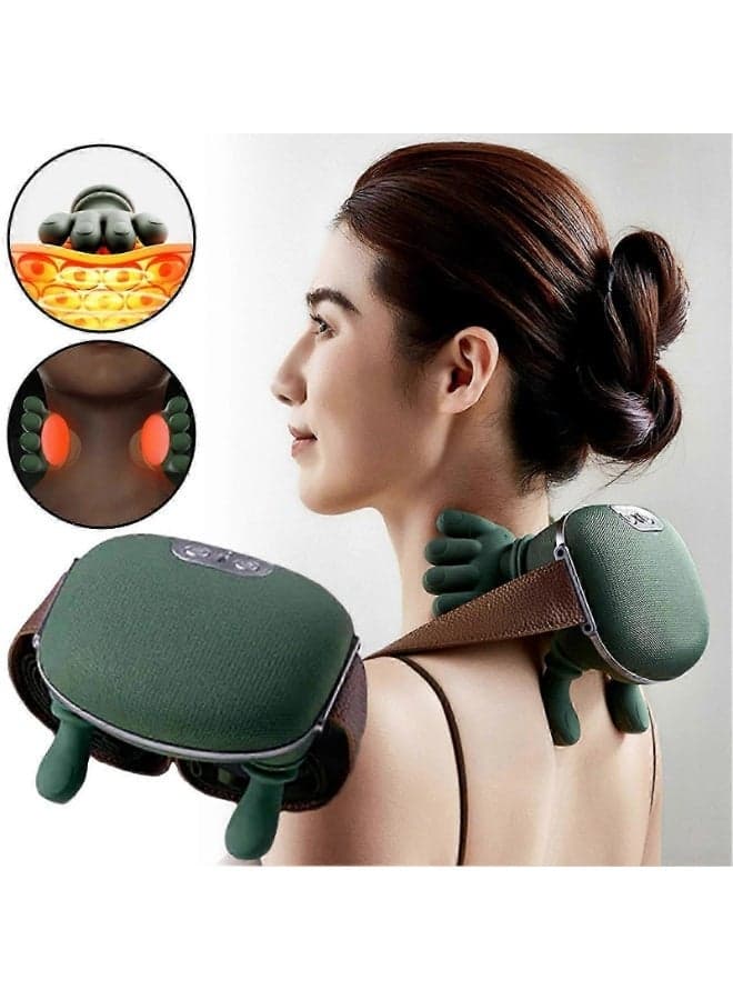 Electric Neck & Shoulder Massager with Kneading Hand Simulation – Deep Tissue Back Massage Device with Heat, Adjustable Straps, Pain Relief for Neck, Shoulders & Upper Back